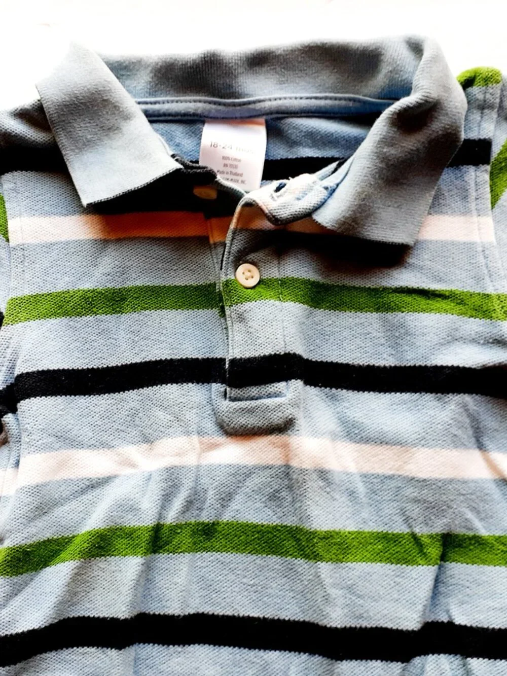 Gymboree Boys Shirt Polo Bodysuit Blue Stripe Short Sleeve 18-24 Months